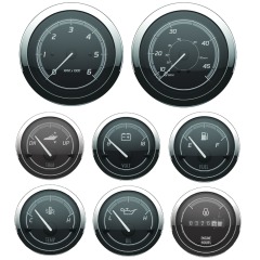 Classic Black/Chrome Gauges